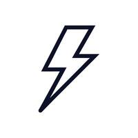 A lightning bolt icon set against a white background. vector