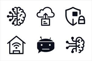 Four icons representing different devices and technologies. vector