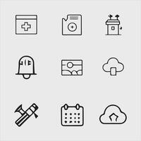 Lightweight Line Icons for Office Use vector