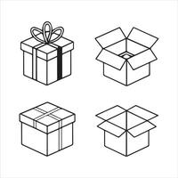 Clean Line and Silhouette Icons for Custom Box Designs vector