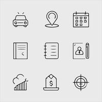 Classic Line Icons of Office Utilities vector