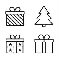 Smooth Line Icons for Christmas Symbols and Festivities vector