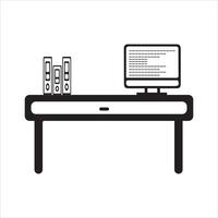 The Office Desk as Line Art vector