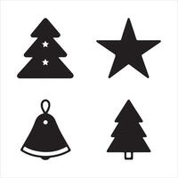 Subtle Line Icons for Christmas Tree and Ornaments vector