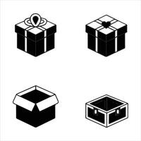 Smooth Line and Silhouette Icons for Box and Package Design vector