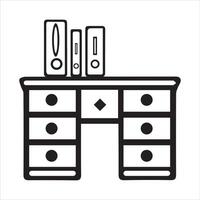 Clean Line Drawing of an Office Desk vector