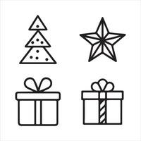 Modern Line Icons for Christmas Lights and Trees vector