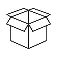 Simple Line and Silhouette Icons for Storage and Shipping Boxes vector