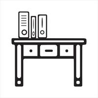 Outline of an Office Desk vector