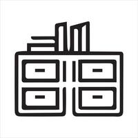 The Line Icon of an Office Desk vector
