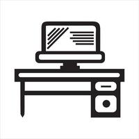 Line Drawing of an Office Desk vector