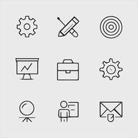 Smooth Line Icons for Office and Desk Items vector