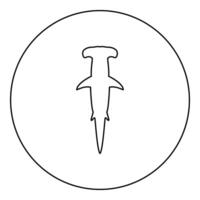 Shark hammer head icon in circle round black color illustration image outline contour line thin style vector