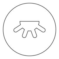 Cow's udder icon in circle round black color illustration image outline contour line thin style vector