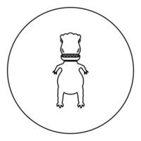 Evil dinosaur icon in circle round black color illustration image outline contour line thin style vector