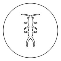 Earwig icon in circle round black color illustration image outline contour line thin style vector