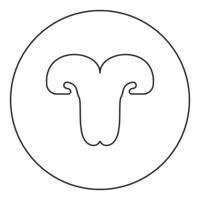 Cat's nose cat pet veterinary concept icon in circle round black color illustration image outline contour line thin style vector