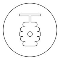 Beehive bee hive apiculture concept icon in circle round black color illustration image outline contour line thin style vector