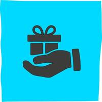 illustration of hand giving gift, suitable for related icons vector