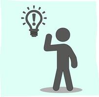 illustration of a person having an idea, suitable for related icons vector