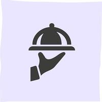 illustration of waiter's hand carrying food, suitable for related icons vector