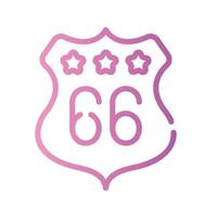 route 66 Line Gradient Icon White Background vector