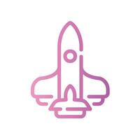 spaceship Line Gradient Icon White Background vector