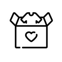 clothes donation Line Icon White Background vector