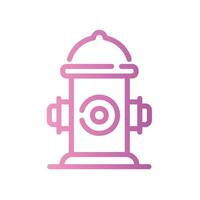 fire hydrant Line Gradient Icon White Background vector