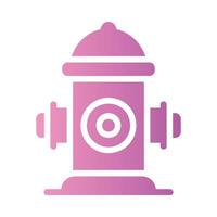 fire hydrant Flat Gradient Icon White Background vector