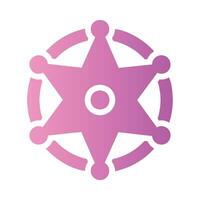 sheriff Flat Gradient Icon White Background vector