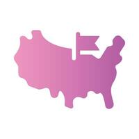 usa Flat Gradient Icon White Background vector