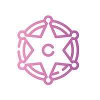 sheriff Line Gradient Icon White Background vector