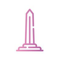 washington monument Line Gradient Icon White Background vector