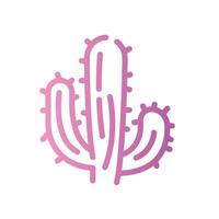 cactus Line Gradient Icon White Background vector