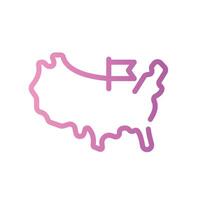 cactus Line Gradient Icon White Background vector