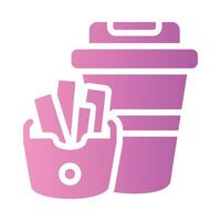 fast food Flat Gradient Icon White Background vector