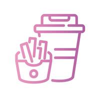 fast food Line Gradient Icon White Background vector