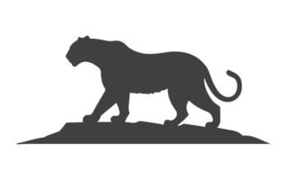 A sleek and powerful panther silhouette, embodying grace and strength with its poised stance and sharp contours, perfect for evoking a sense of mystery and elegance. vector