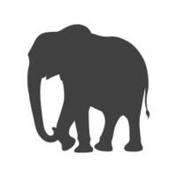 A majestic elephant silhouette, highlighting its iconic trunk and tusks, exuding wisdom, strength, and timeless grace in a powerful yet serene form vector