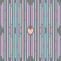 Colorful of vertical with heart in the middle. Neon light in Seamless Pattern on grey background. vector
