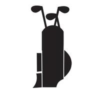 golf bag icon flat style illustration with golf tools vector