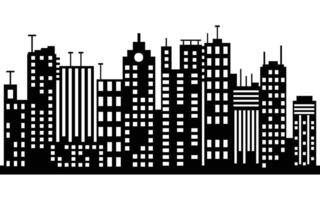 Dynamic urban cityscape silhouette featuring modern architectural designs vector