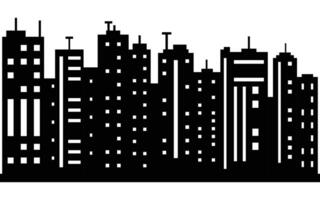 Silhouette of a modern city skyline with geometric high-rise buildings vector