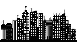 Silhouetted city skyline with distinctive modern high-rise details vector