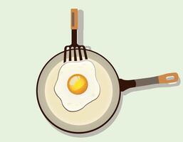 egg fry with a beautiful simple background vector