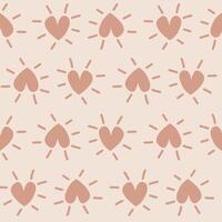 Boho heart seamless pattern vector