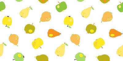 Seamless pattern with abstract apples and pears. Fruit print. vector