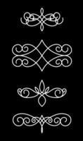 Set collection of four retro ornaments art on white colour vector
