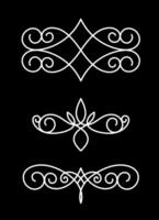 Set collection of three retro ornaments divider vector